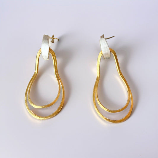 Custom Design 22 Gold Big Dangle Earrings with 925 silver touch