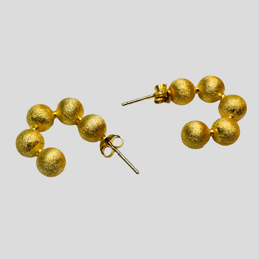 Golden Bead Delights 22k Gold Small Hoop Earrings