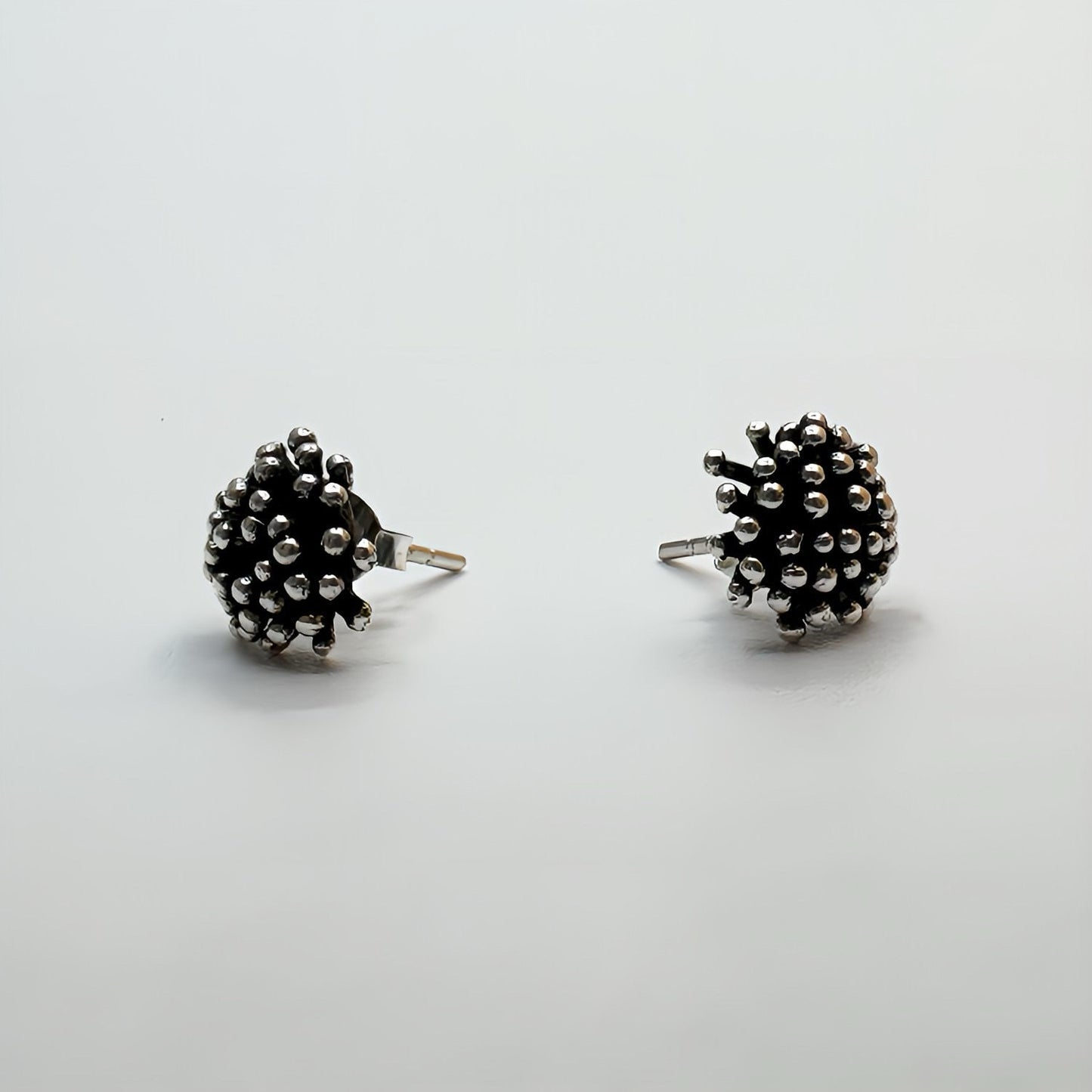 925 Silver Oxidized Tiny Custom Design Stud Earrings.