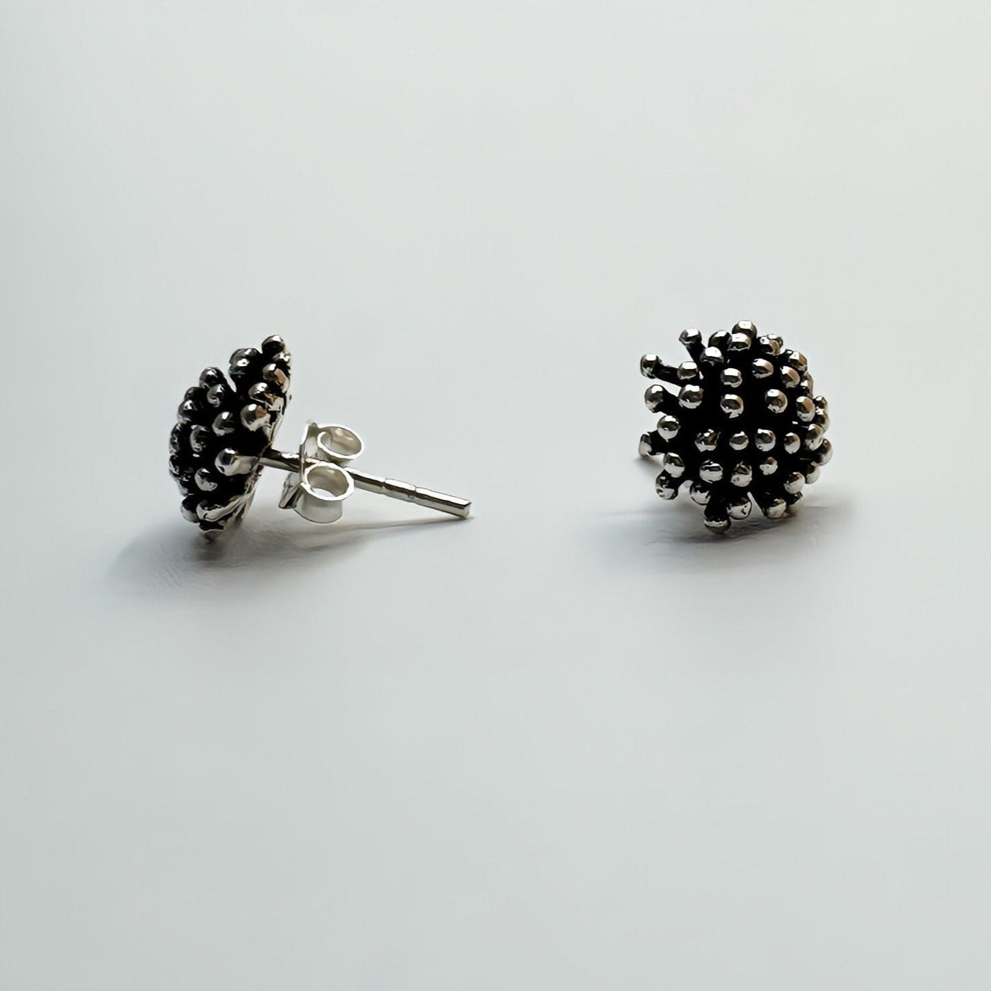 925 Silver Oxidized Tiny Custom Design Stud Earrings.