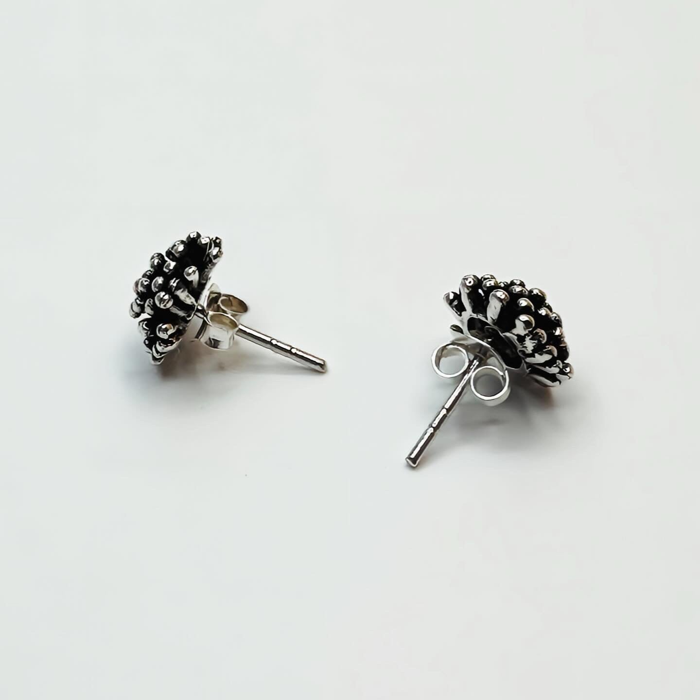 925 Silver Oxidized Tiny Custom Design Stud Earrings.