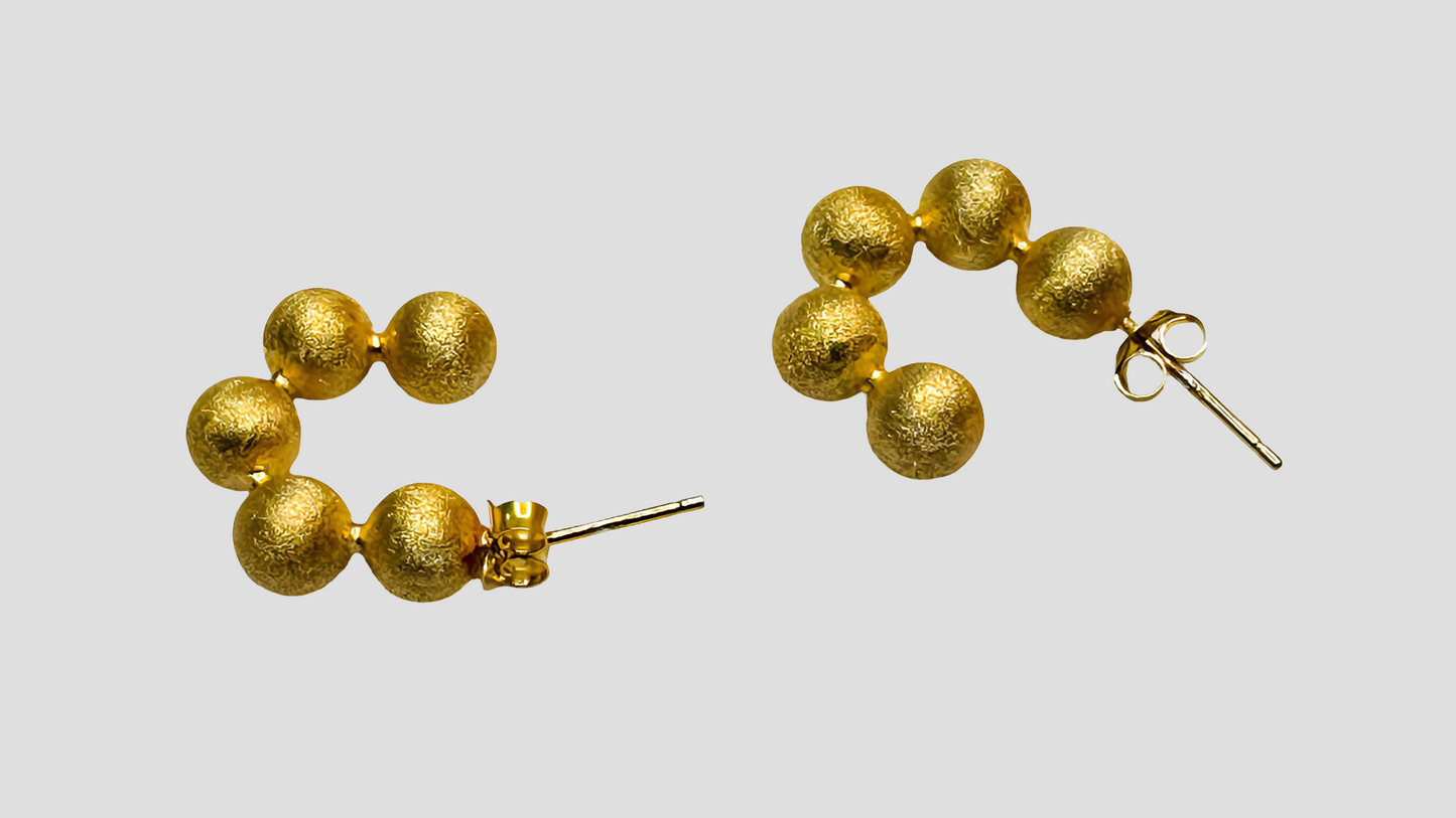 Golden Bead Delights 22k Gold Small Hoop Earrings