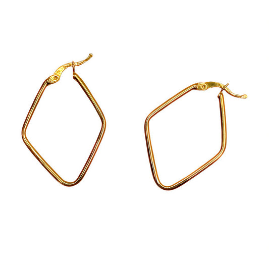 Luxe Long 22k Gold Rectangular Dangle Earrings