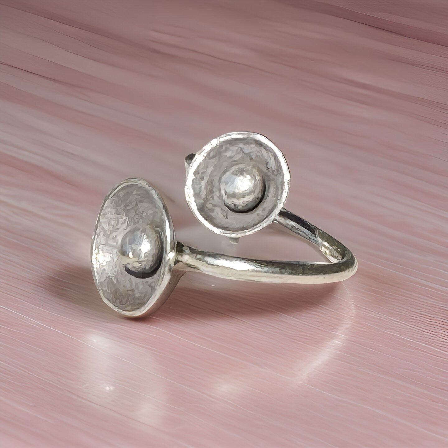 Handmade Oxidized Sterling Silver Flower Ring: Boho Vintage Design