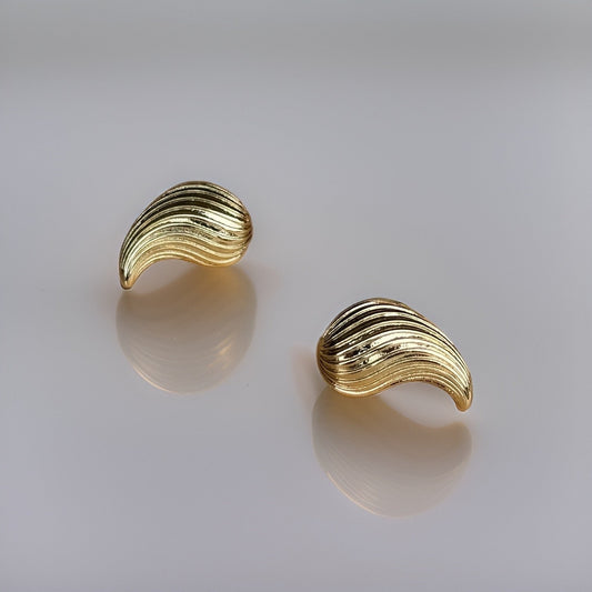 Droplets Stud Earrings 14k Gold Plated with Stainless Steel