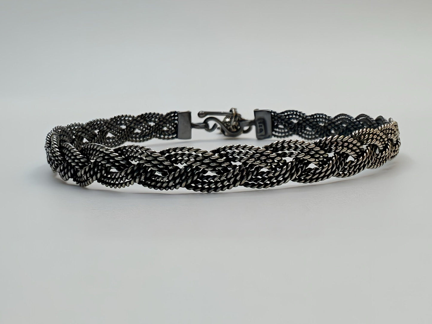 Oxidized sterling silver handcrafted bracelet 925 