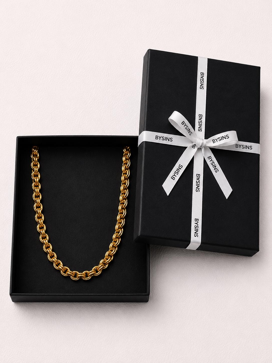Chunky Gold Double-Link Chain Necklace