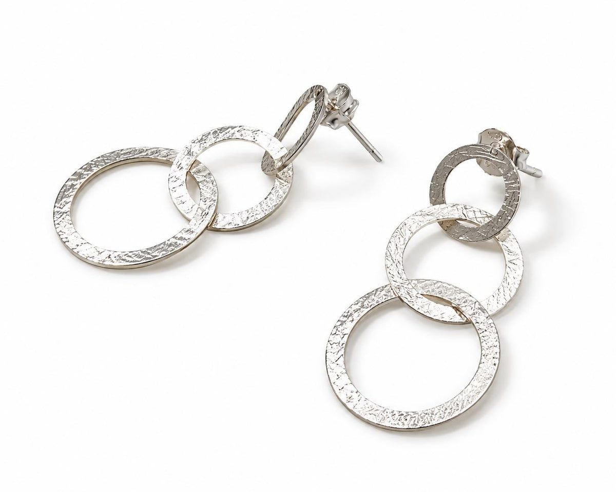 925 Sterling Silver Triple Hoop Earrings