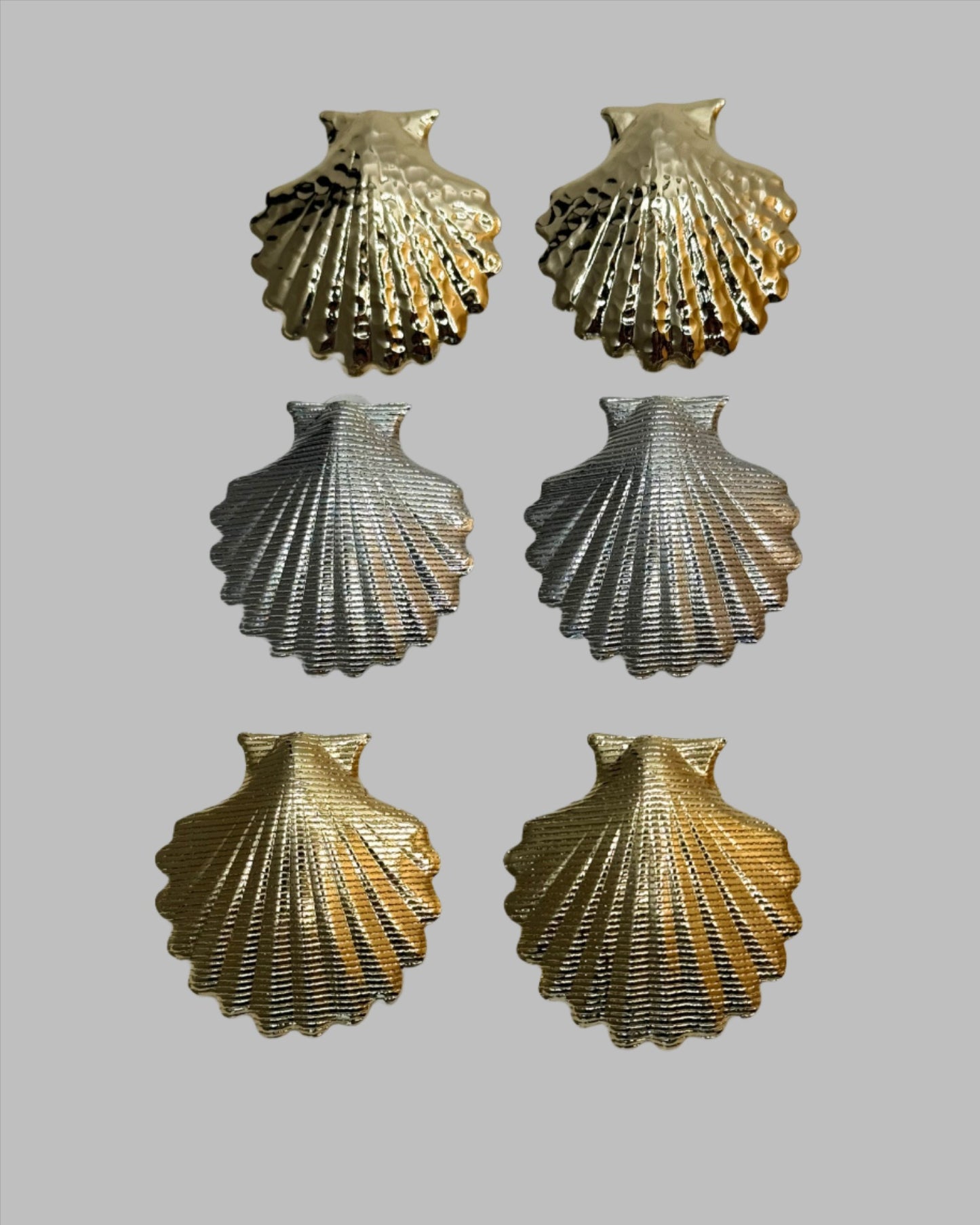 Shell Gleam No.05 Earrings Gold or Silver Options.