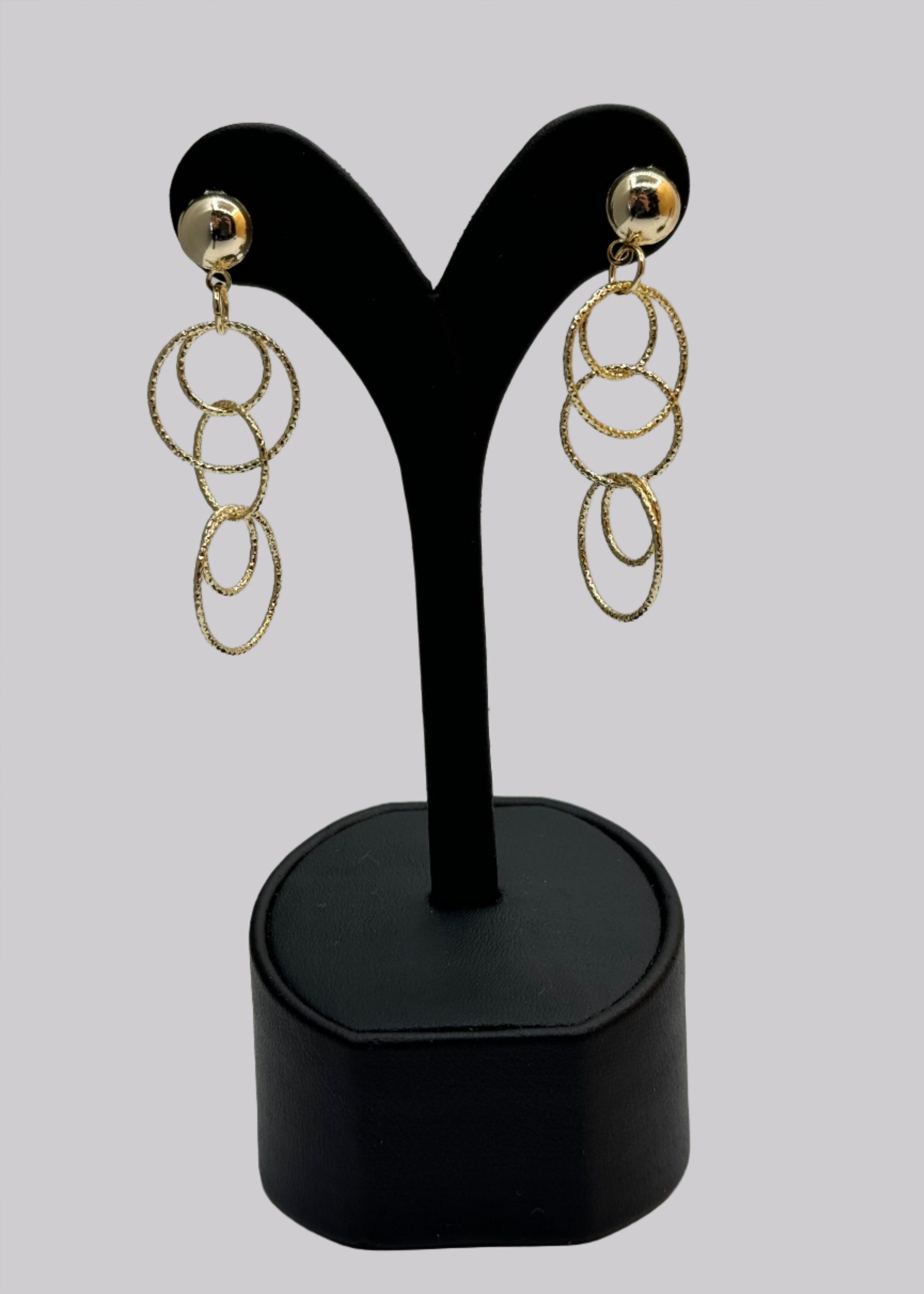 Hoop Circles Dangle Earrings. Elegant Hoop Gold Silver Circle Earrings