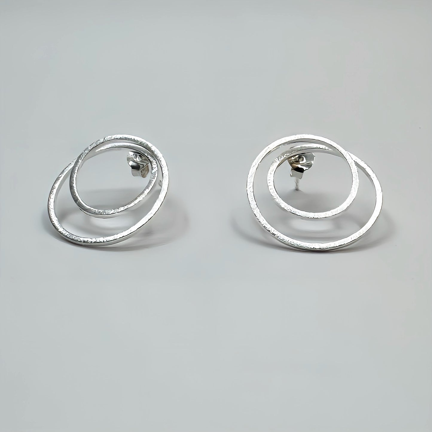 Twin Circle Glam Hoops 22k Gold or 925 Silver Earrings.