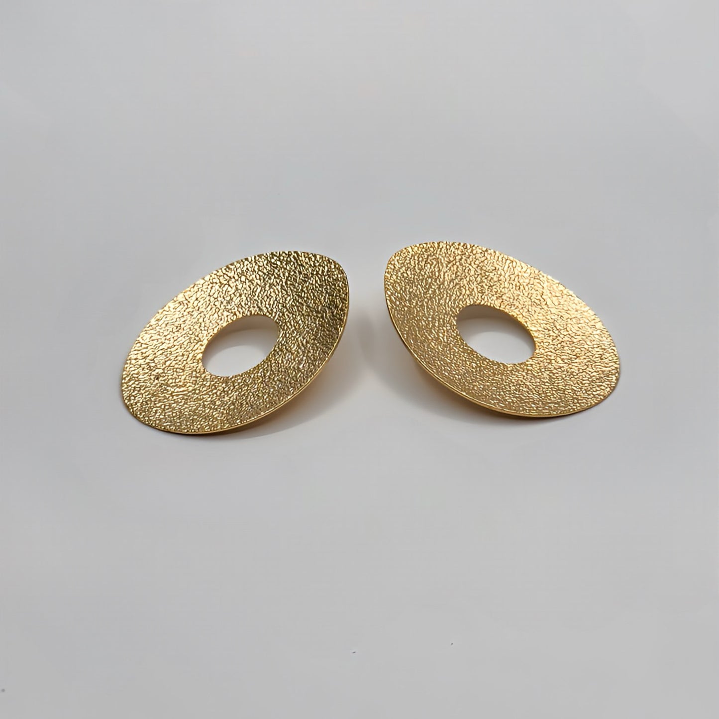 Glitter Flat Circle Earrings Gold or Silver Options