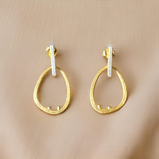 22k Gold Plated Eternal Embrace Dangle Earrings. Sterling Silver 925 Base.