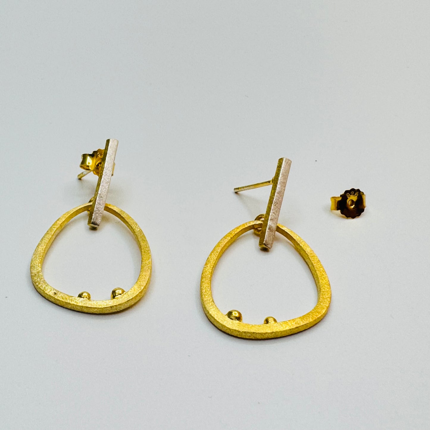 22k Gold Plated Eternal Embrace Dangle Earrings. Sterling Silver 925 Base.