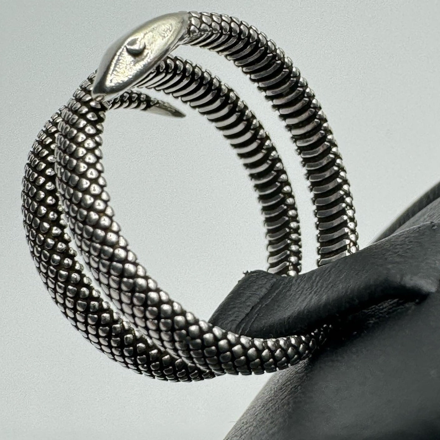  Snake Wrap Ring. 925 Sterling Silver. Oxidized Polished Finish