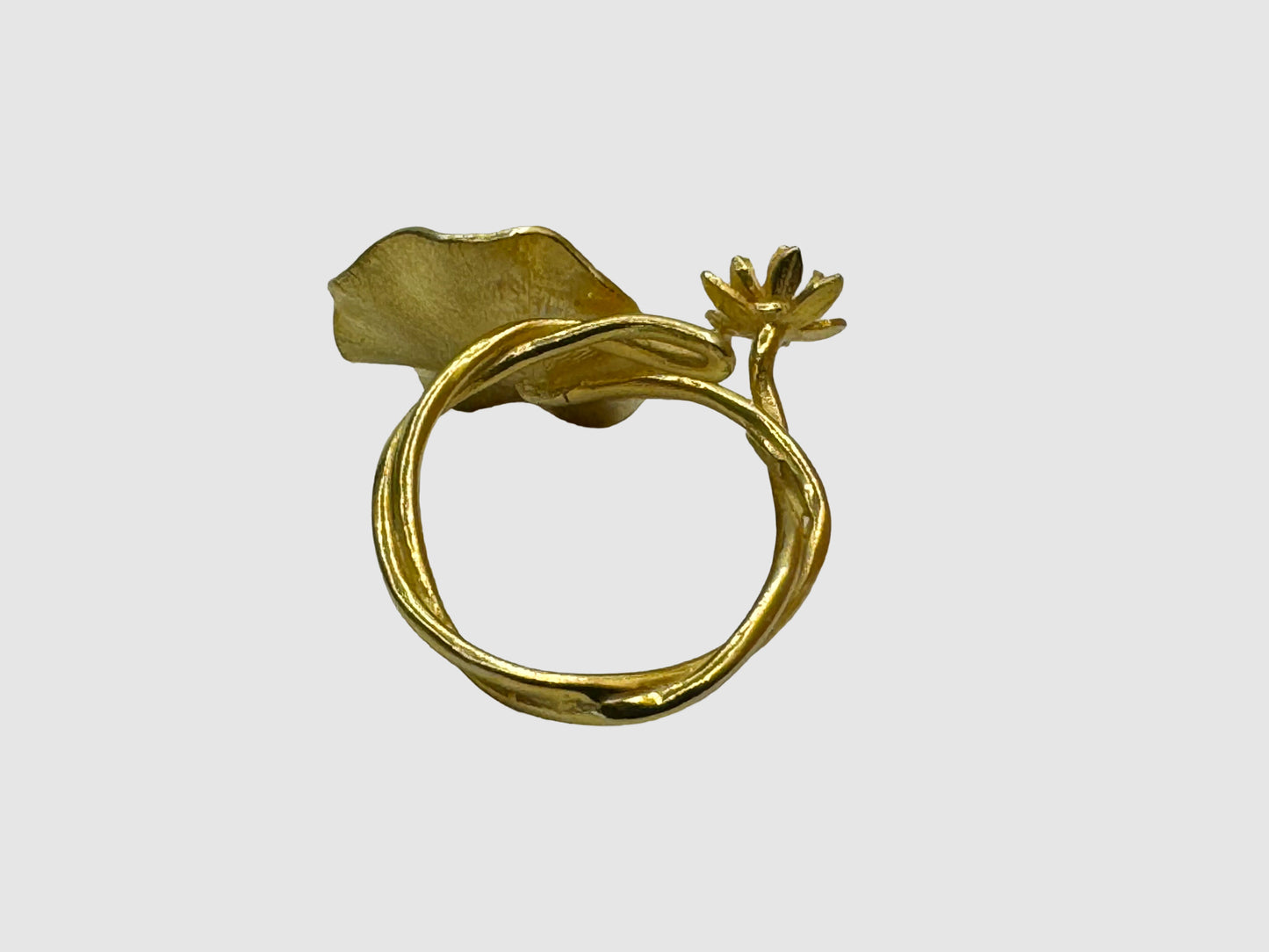 Golden Blossom 22k Gold Flower Ring. Custom Design Adjustable Gold Ring. Bridesmaid Fine Elegant Statement Ring