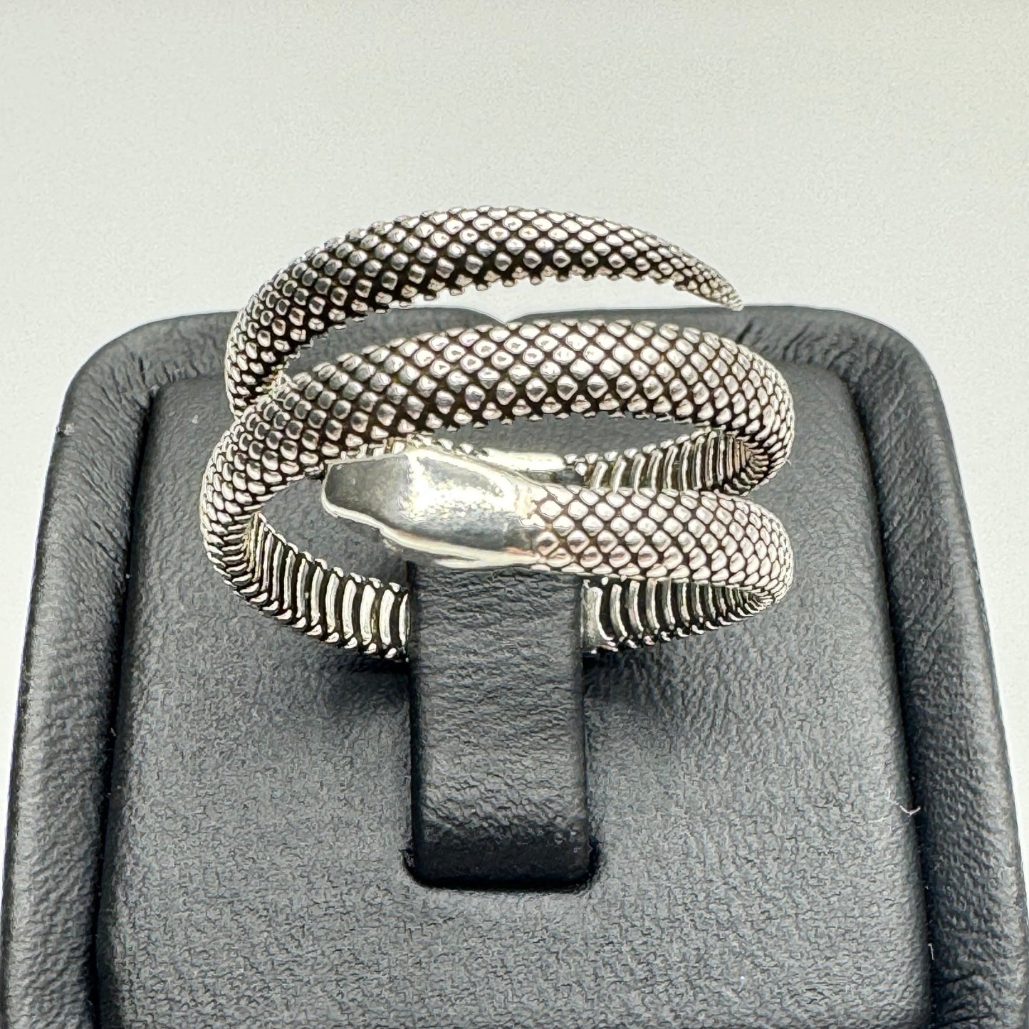  Snake Wrap Ring. 925 Sterling Silver. Oxidized Polished Finish