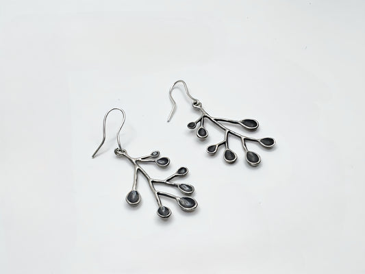 Handcrafted Sterling Silver Branch Earrings | Nature-Inspired Lightweight Drop Earrings