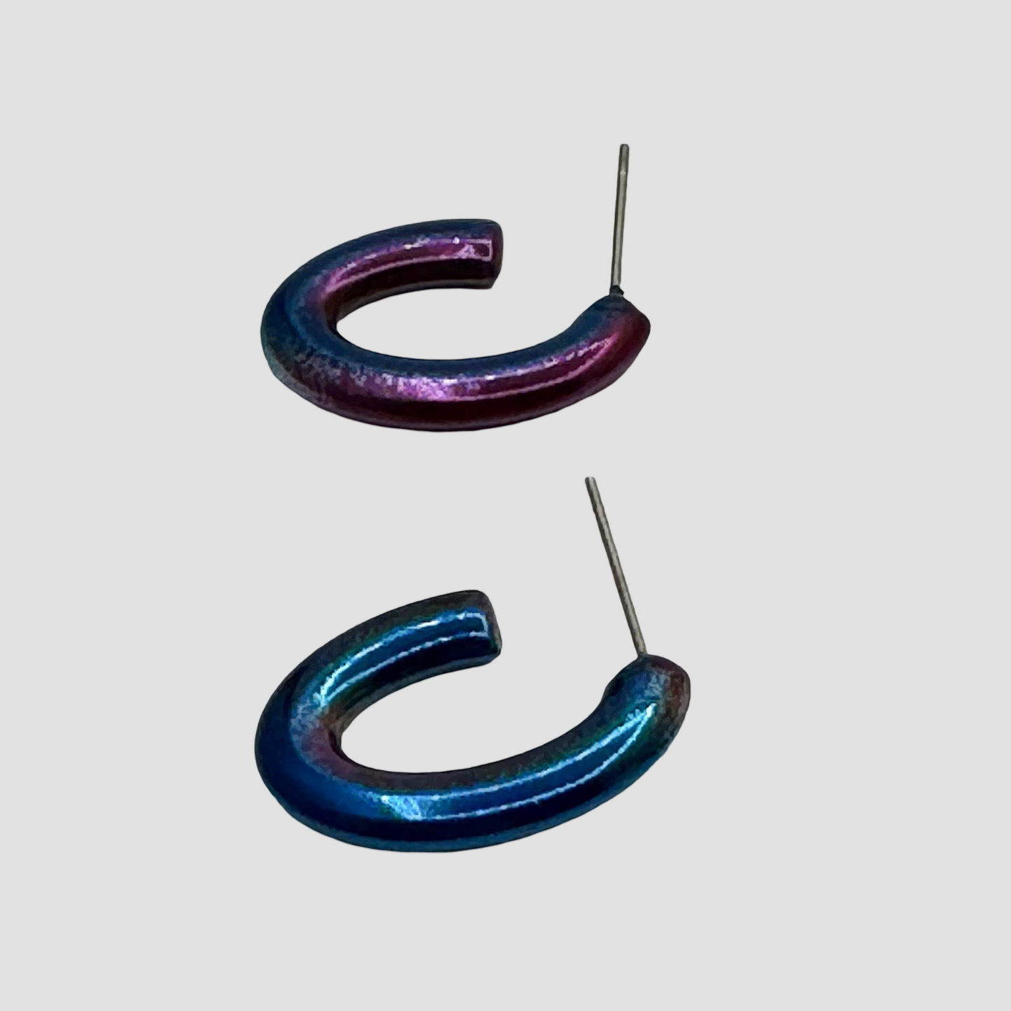 Holographic Hoop Earrings: Square & Oval Options