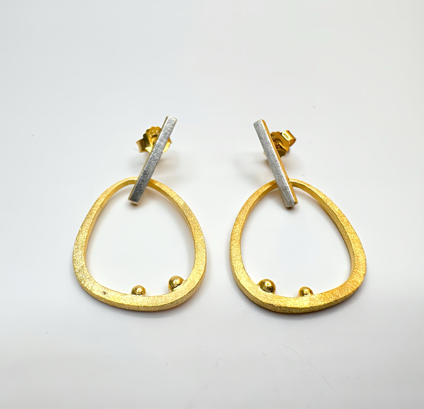 22k Gold Plated Eternal Embrace Dangle Earrings. Sterling Silver 925 Base.