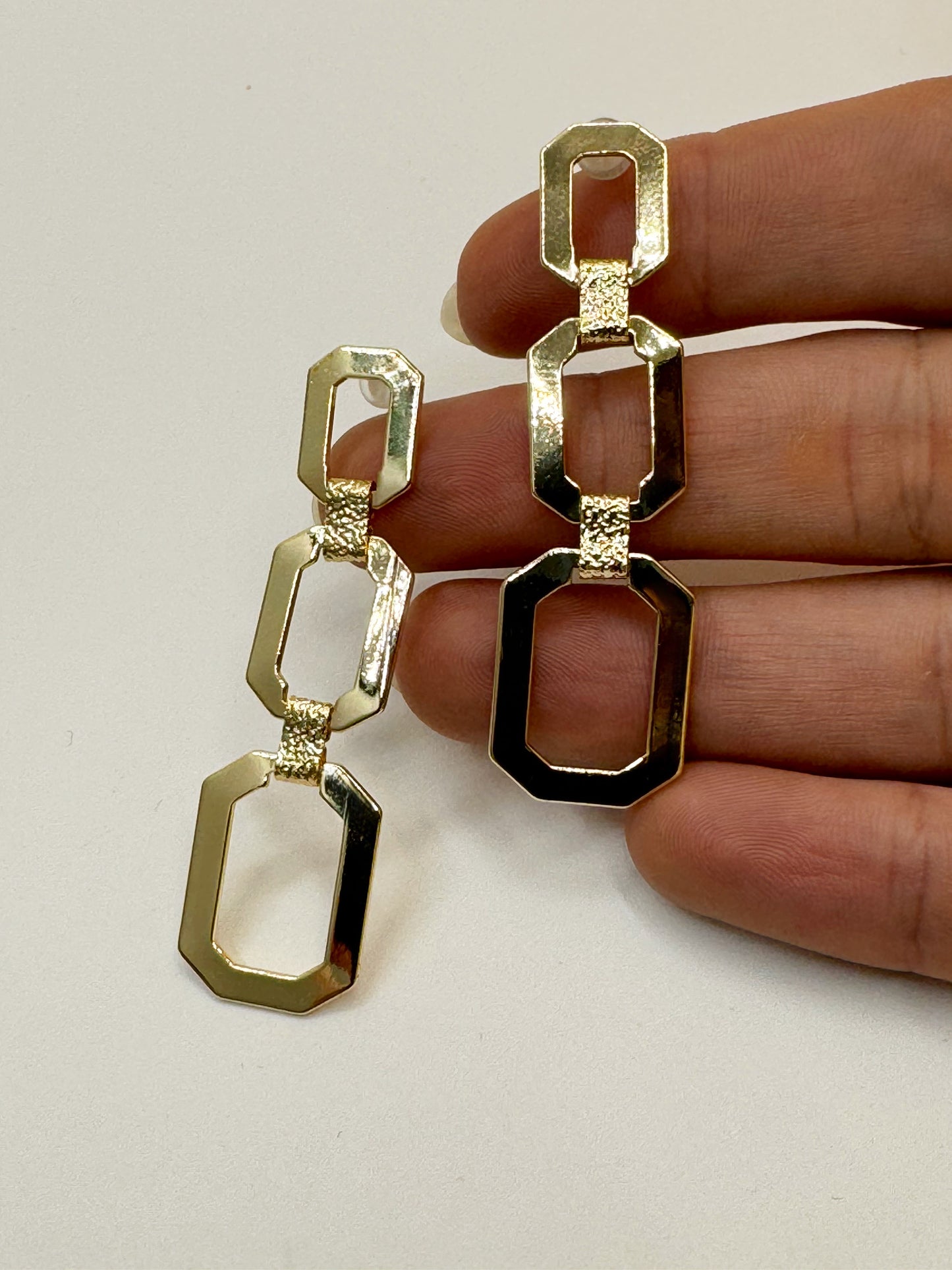 Trio Rectangle Dangle Stainless Steel Earrings