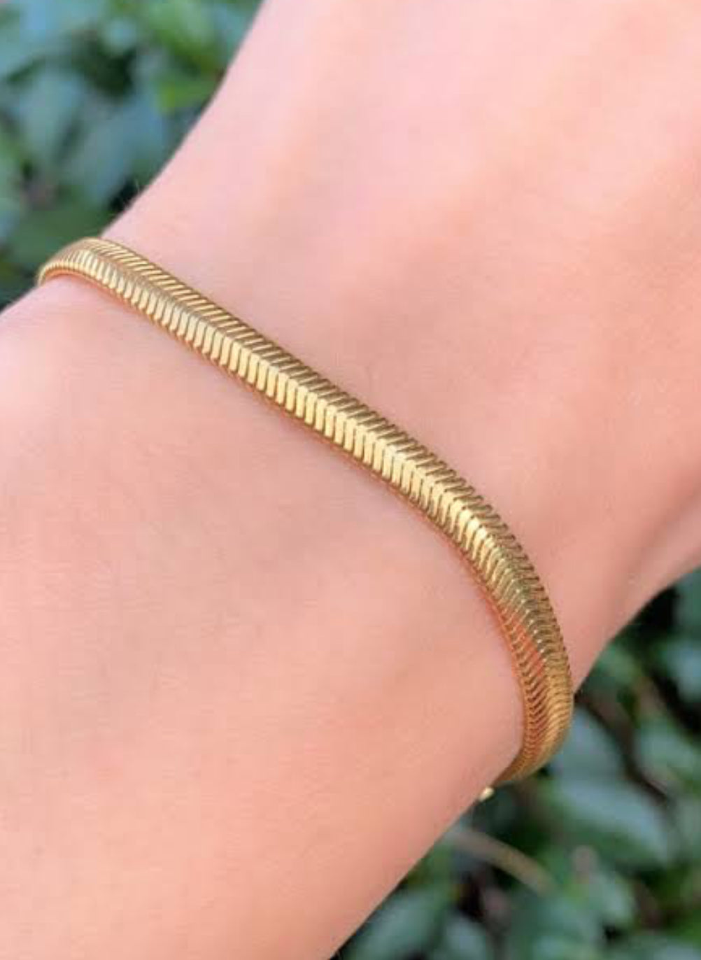 22K Gold Plated Snake Chain Bracelet