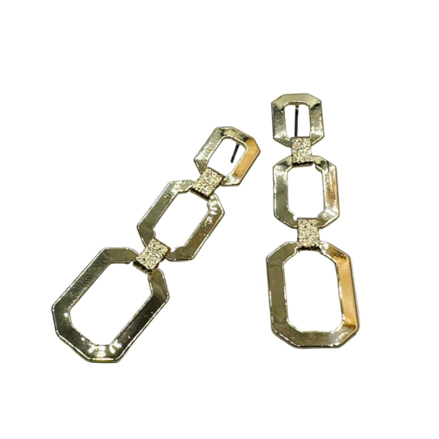 Trio Rectangle Dangle Stainless Steel Earrings