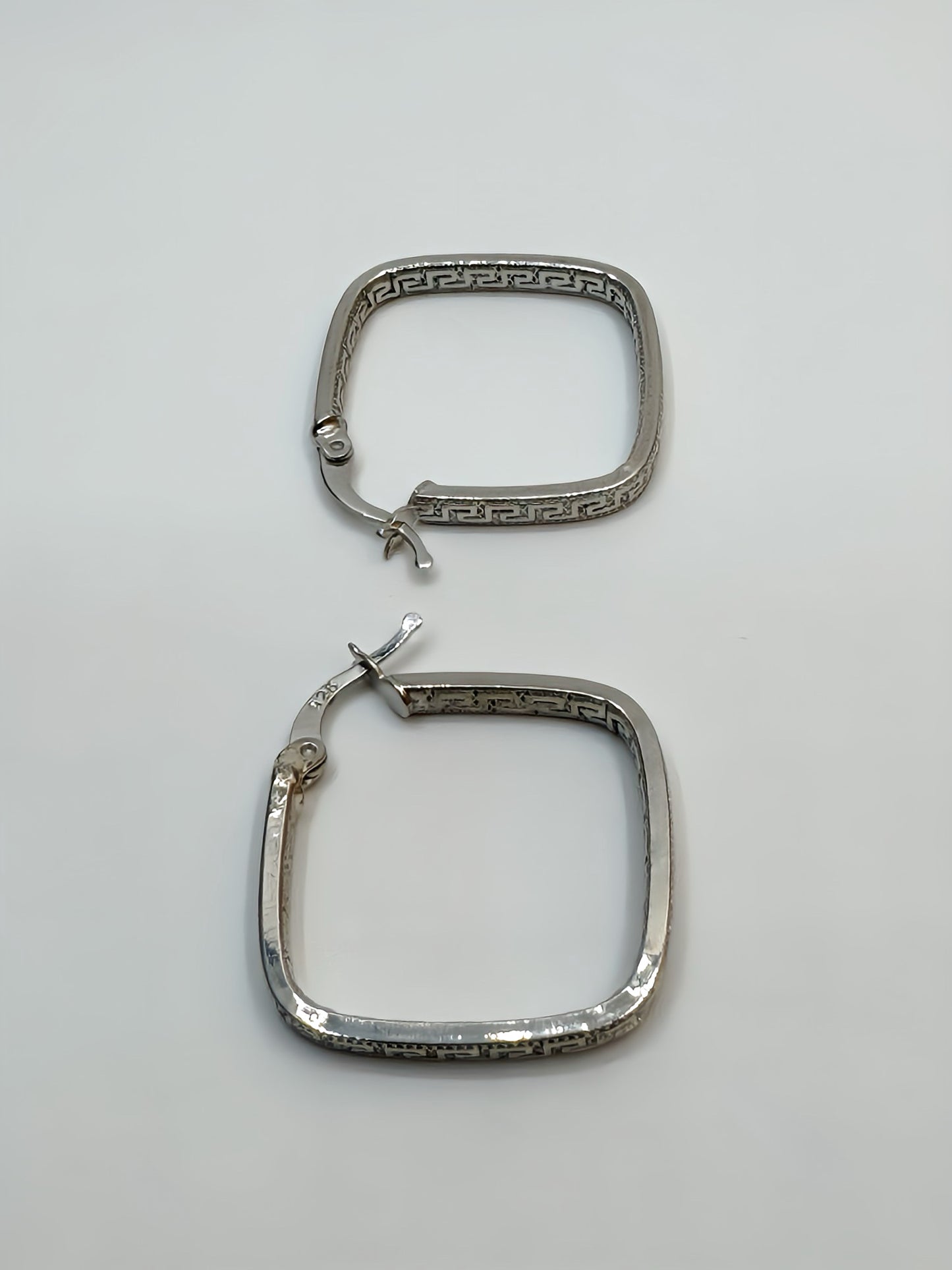 Greek Key Square Hoop Earrings