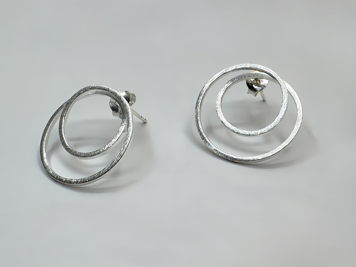 Twin Circle Glam Hoops 22k Gold or 925 Silver Earrings.