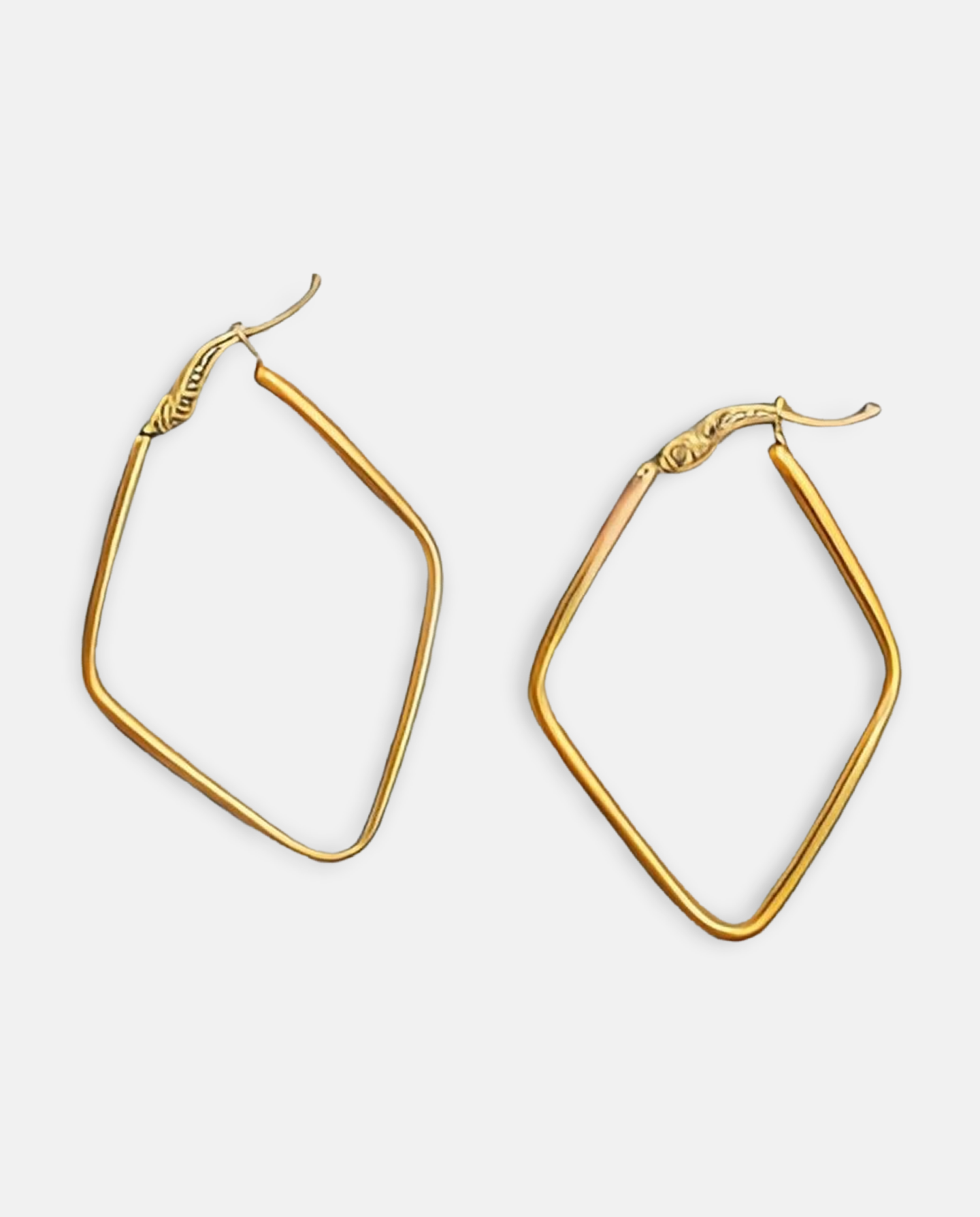 Luxe Long 22k Gold Rectangular Dangle Earrings