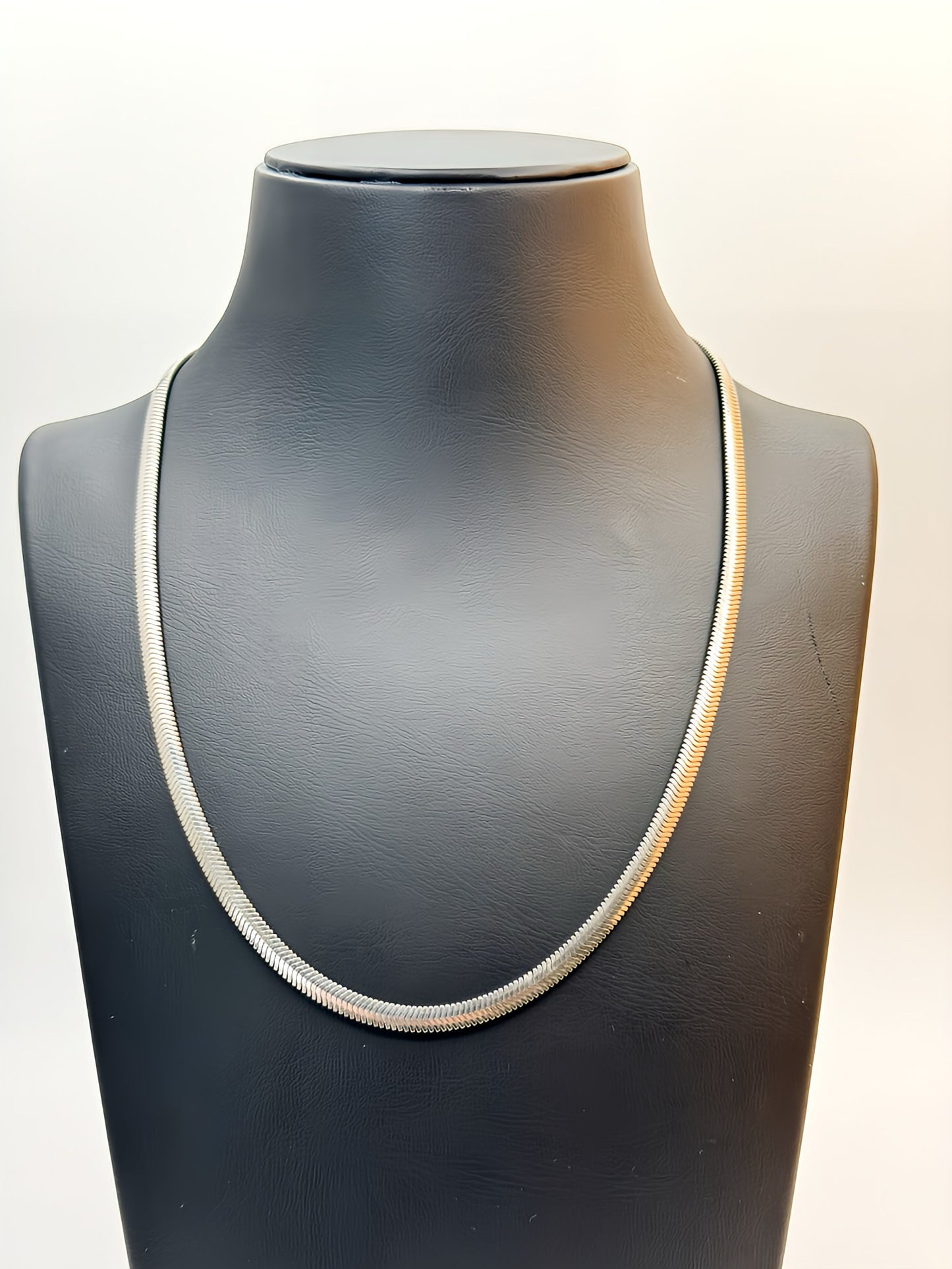 Snake Chain Sterling Silver 925 Necklace. Handmade Snake Bone Chain Necklace for Women and Men.