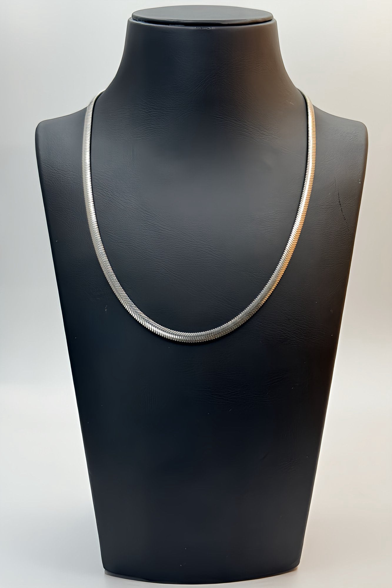 Snake Chain Sterling Silver 925 Necklace. Handmade Snake Bone Chain Necklace for Women and Men.