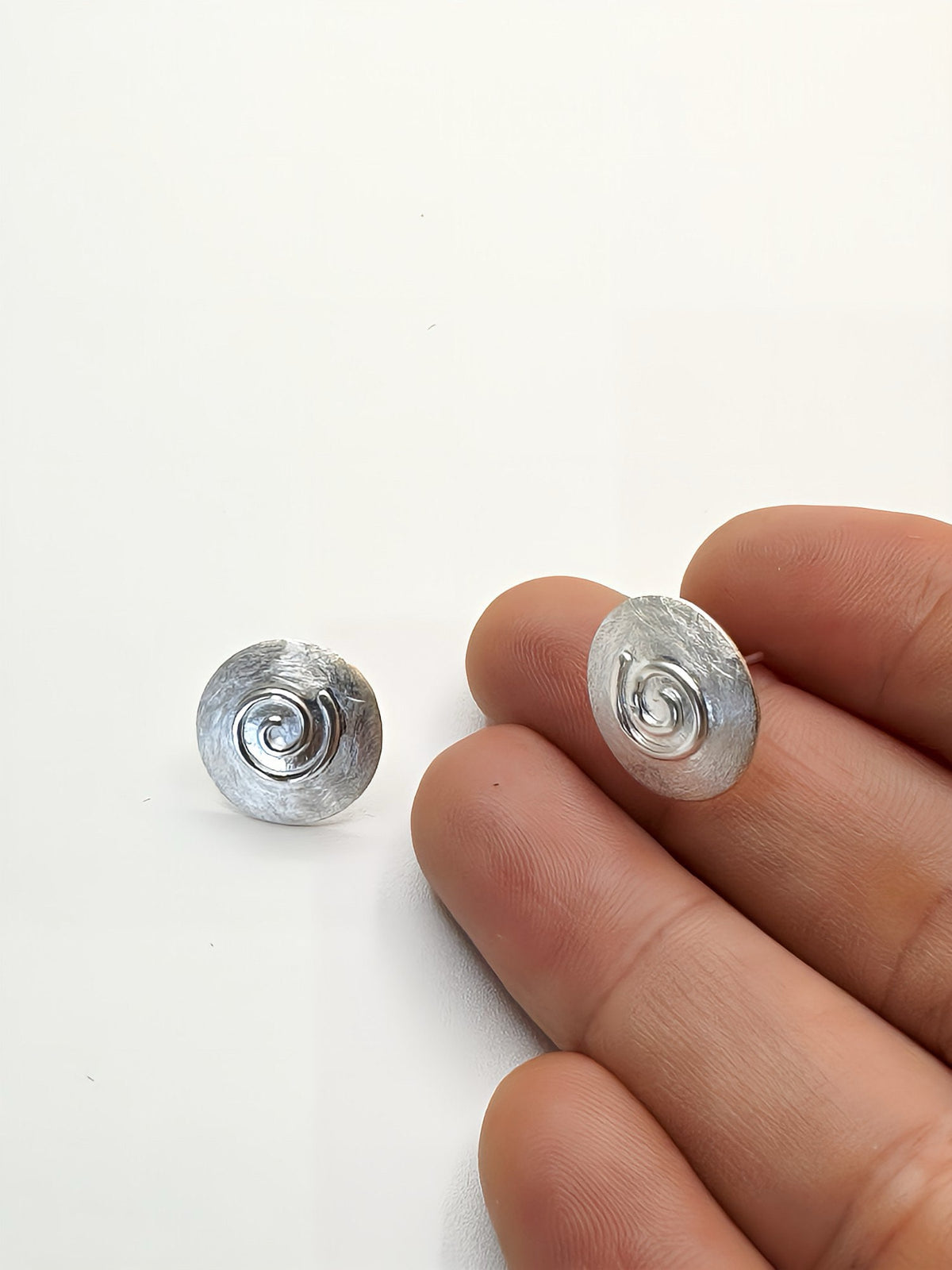 Sterling Silver Spiral Stud Earrings