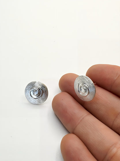 Sterling Silver Spiral Stud Earrings