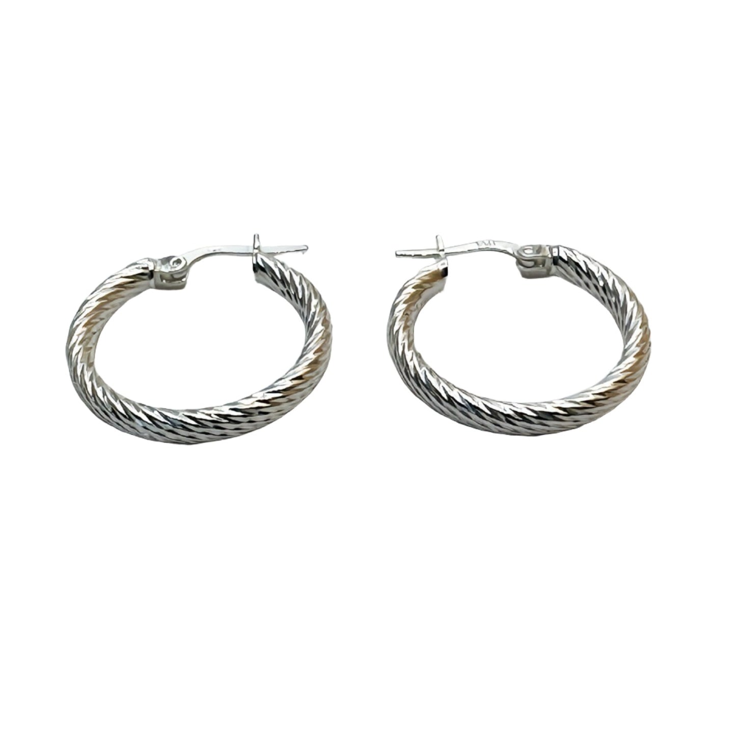 Modern Twist Sterling Silver Hoops 25 mm