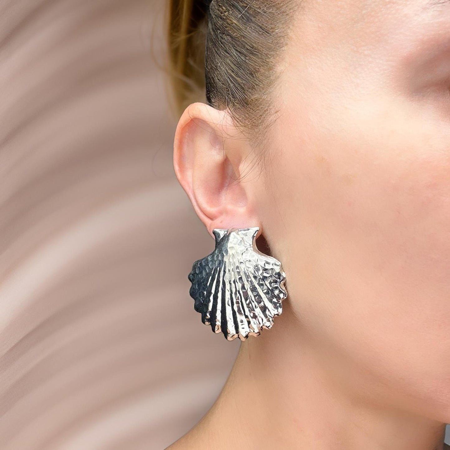 Gold Plated Oyster Shell Earrings, Coastal Jewelry