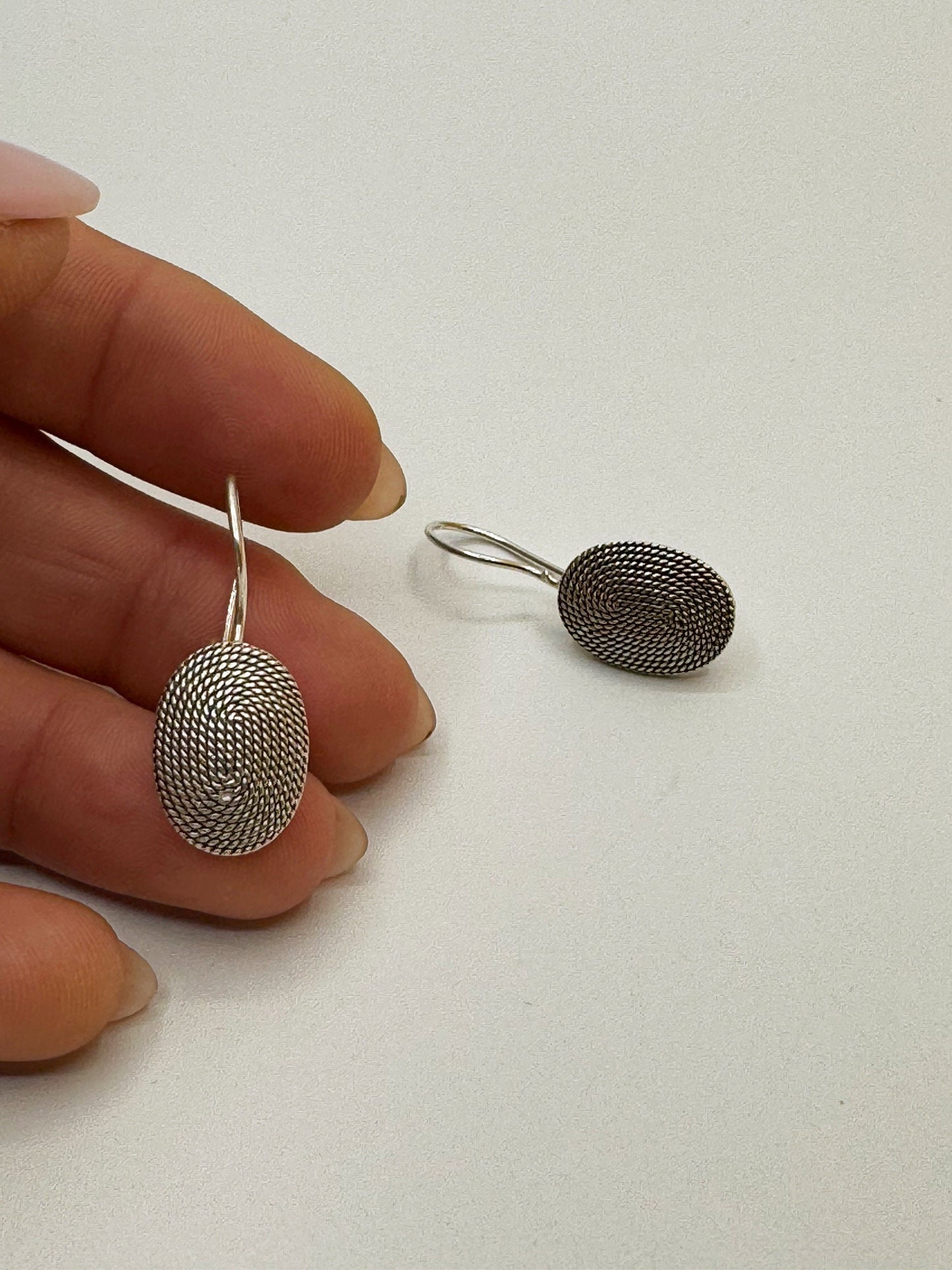 Handcrafted Braided 925 Sterling Silver Dangle Earrings