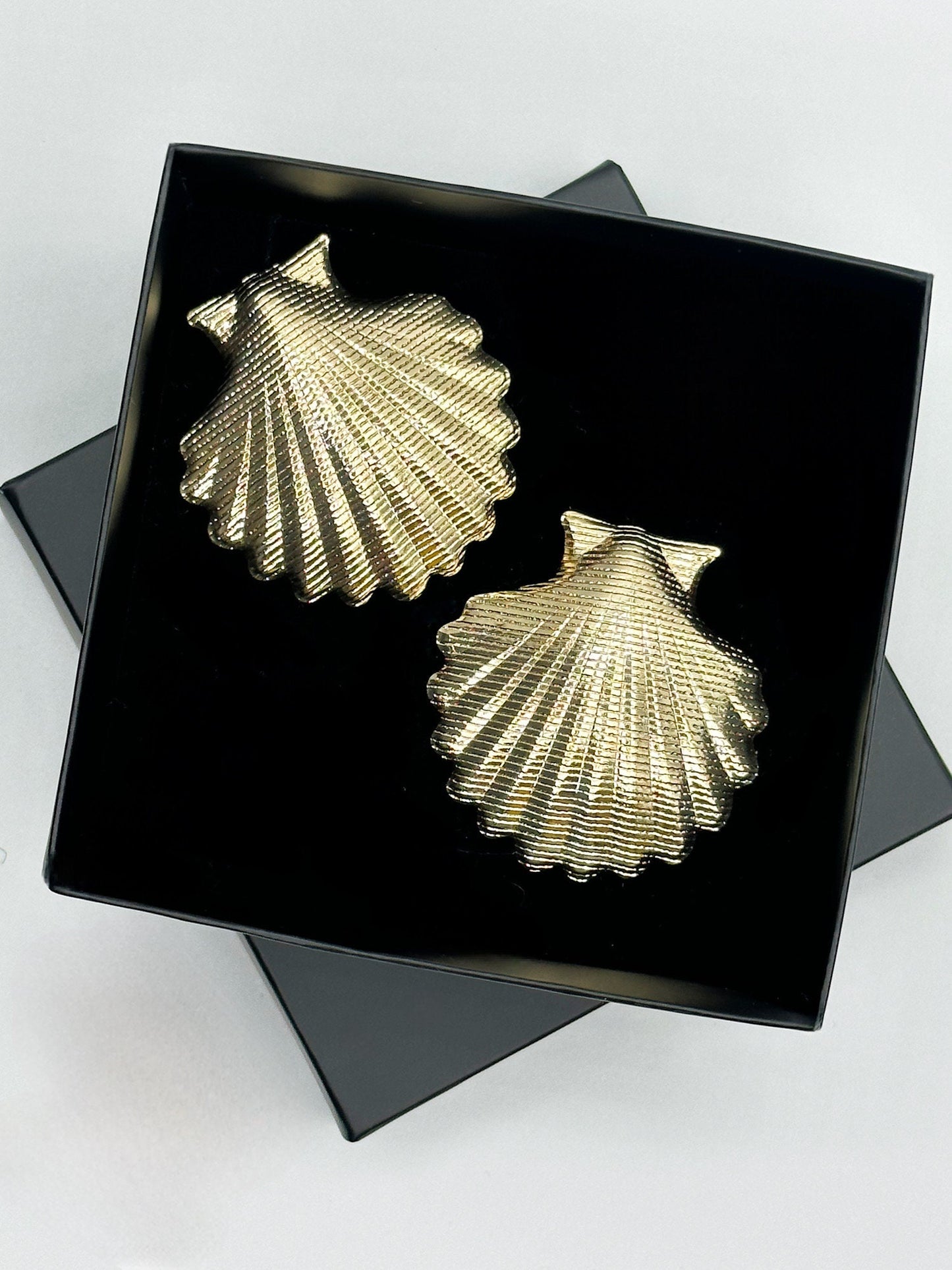 Gold Plated Oyster Shell Earrings, Coastal Jewelry