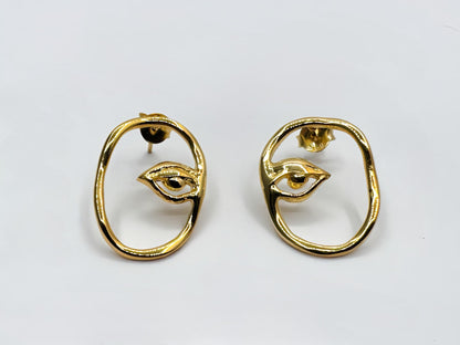 22k Gold Vermeil Eye of Ra Earrings