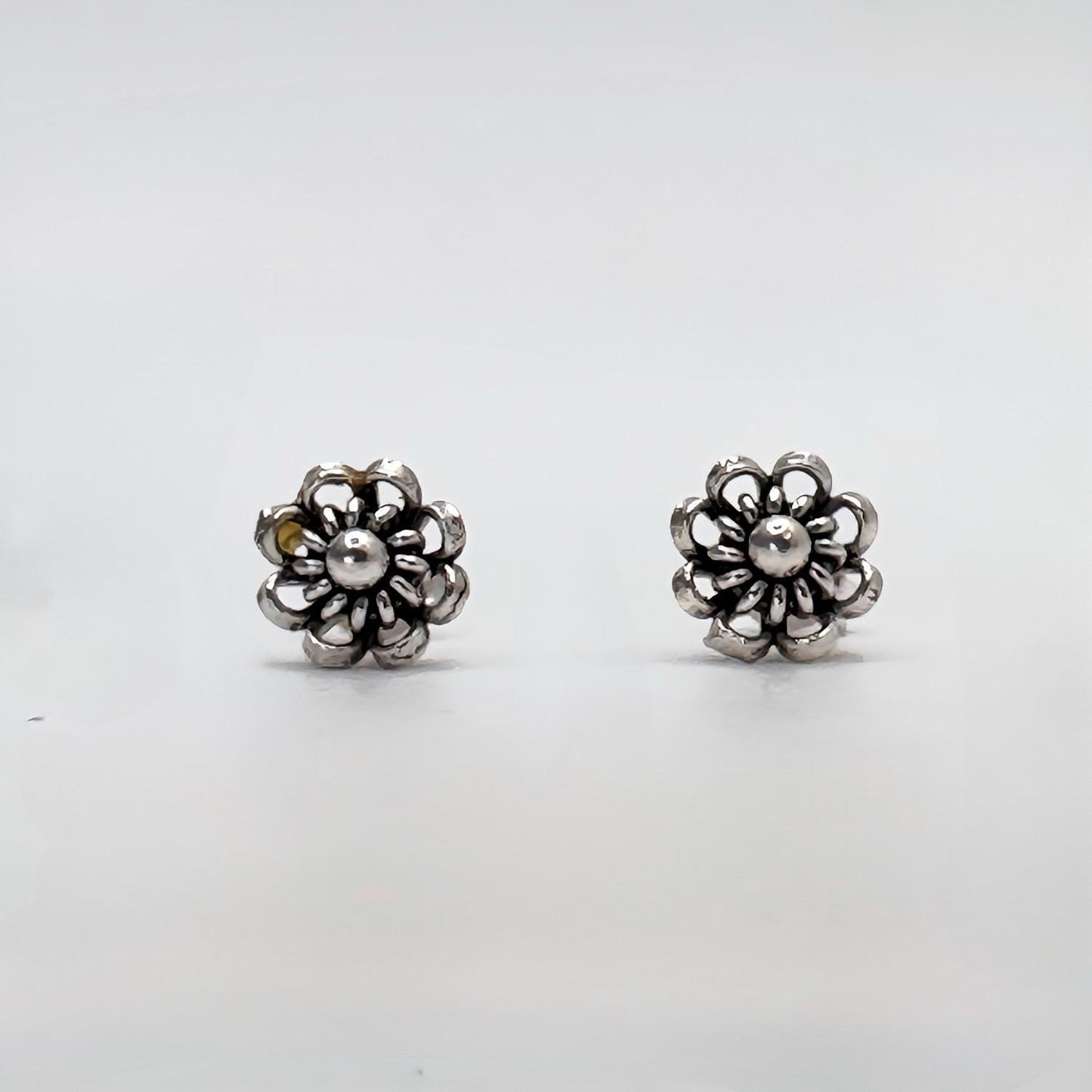 Sterling Silver Flower Stud Earrings, Boho Floral Jewelry