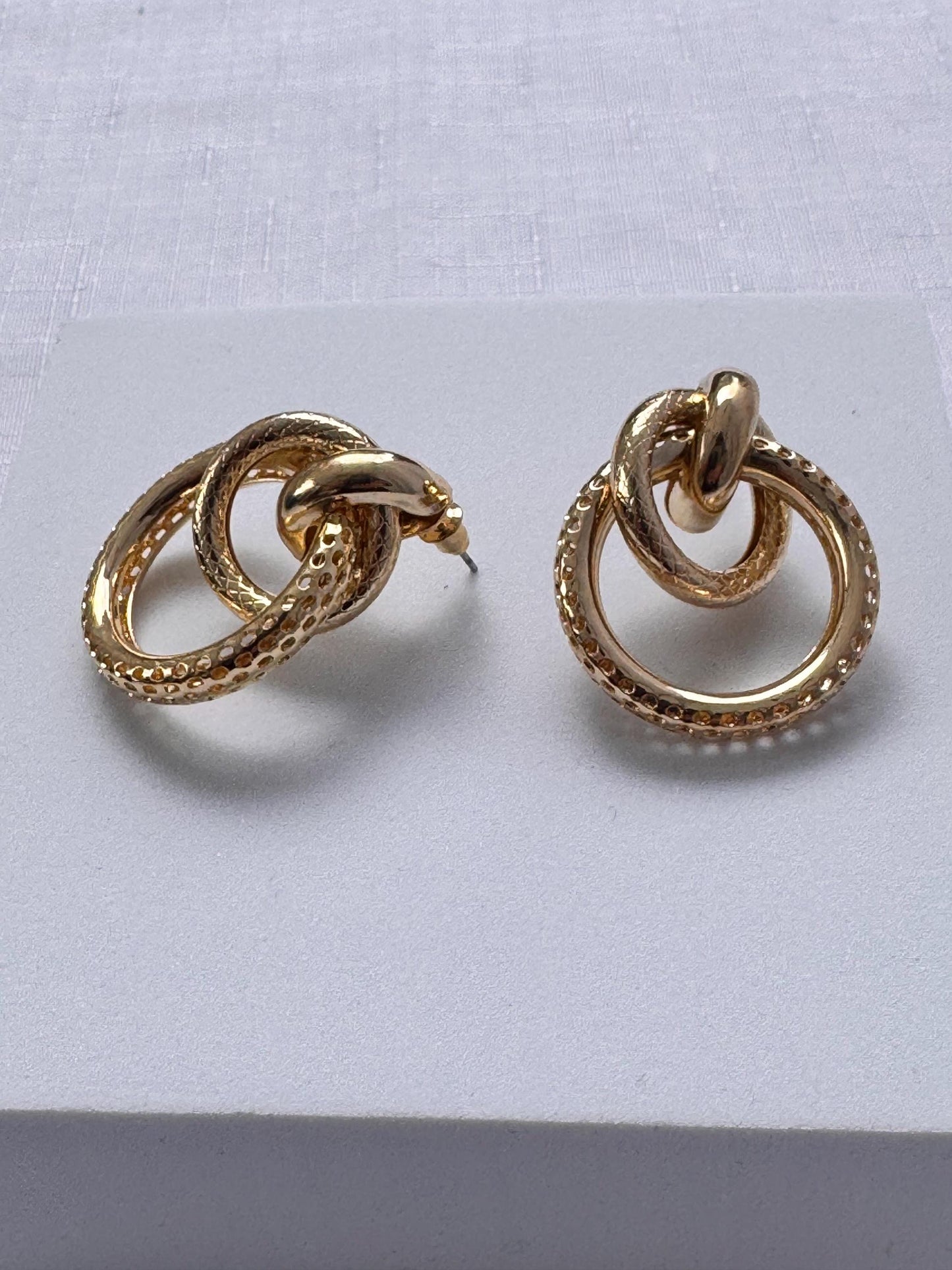 Gold & Silver Plated Double Hoop Earrings: Lightweight Stainless Steel