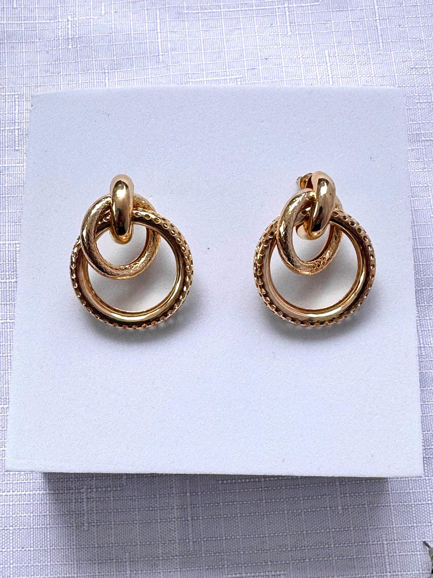 Gold & Silver Plated Double Hoop Earrings: Lightweight Stainless Steel