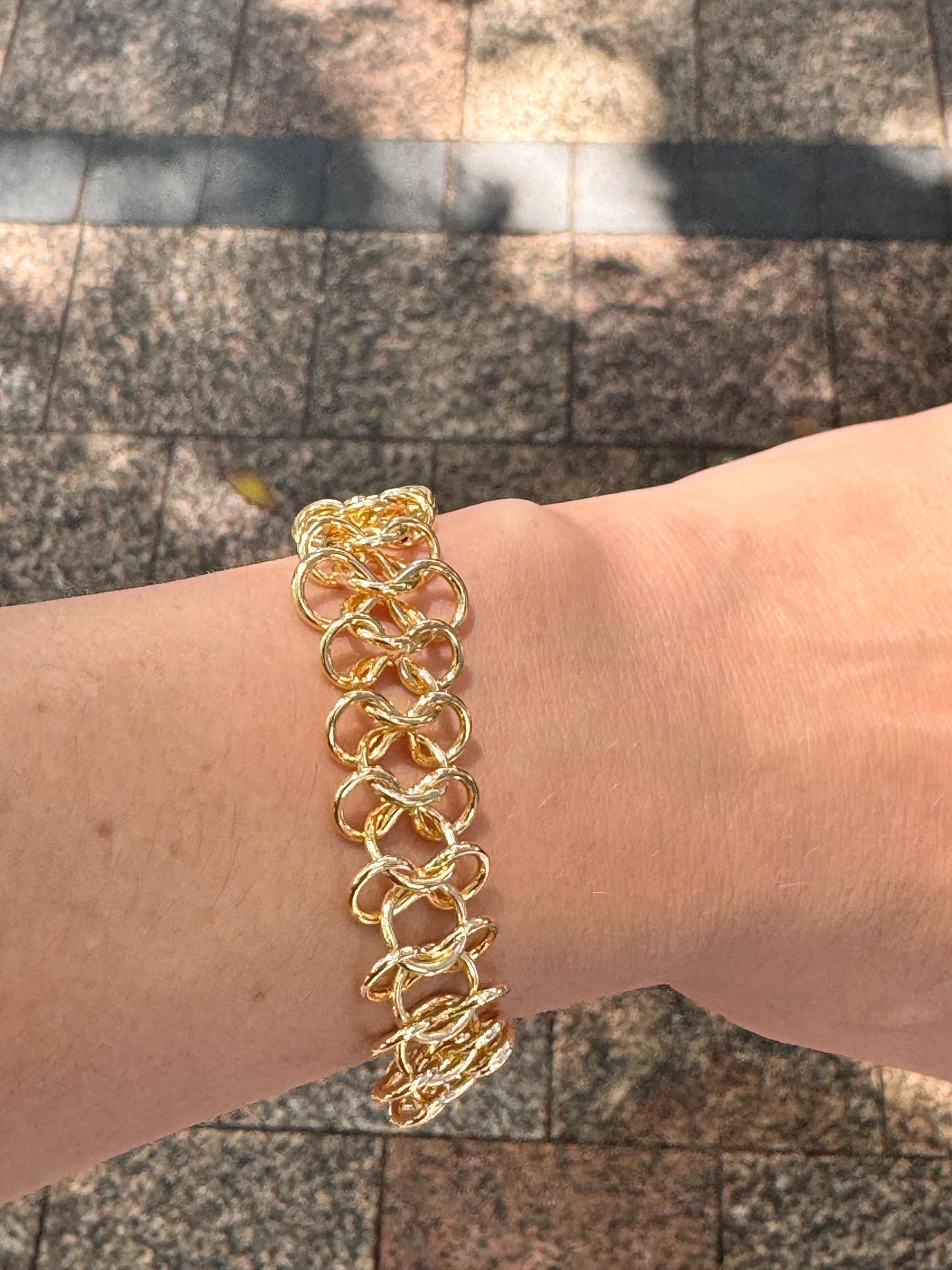 Gold Chain Bracelet, Waterproof Stainless Steel, Adjustable Link