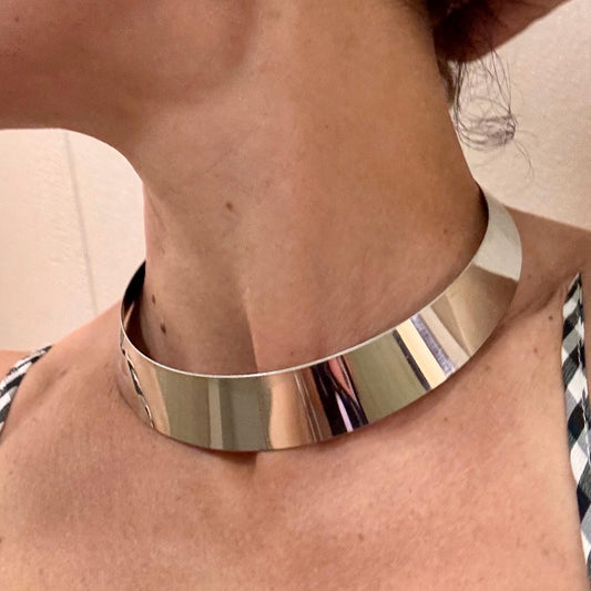 Adjustable Open Choker Necklace | Minimalist Stainless Steel, Waterproof