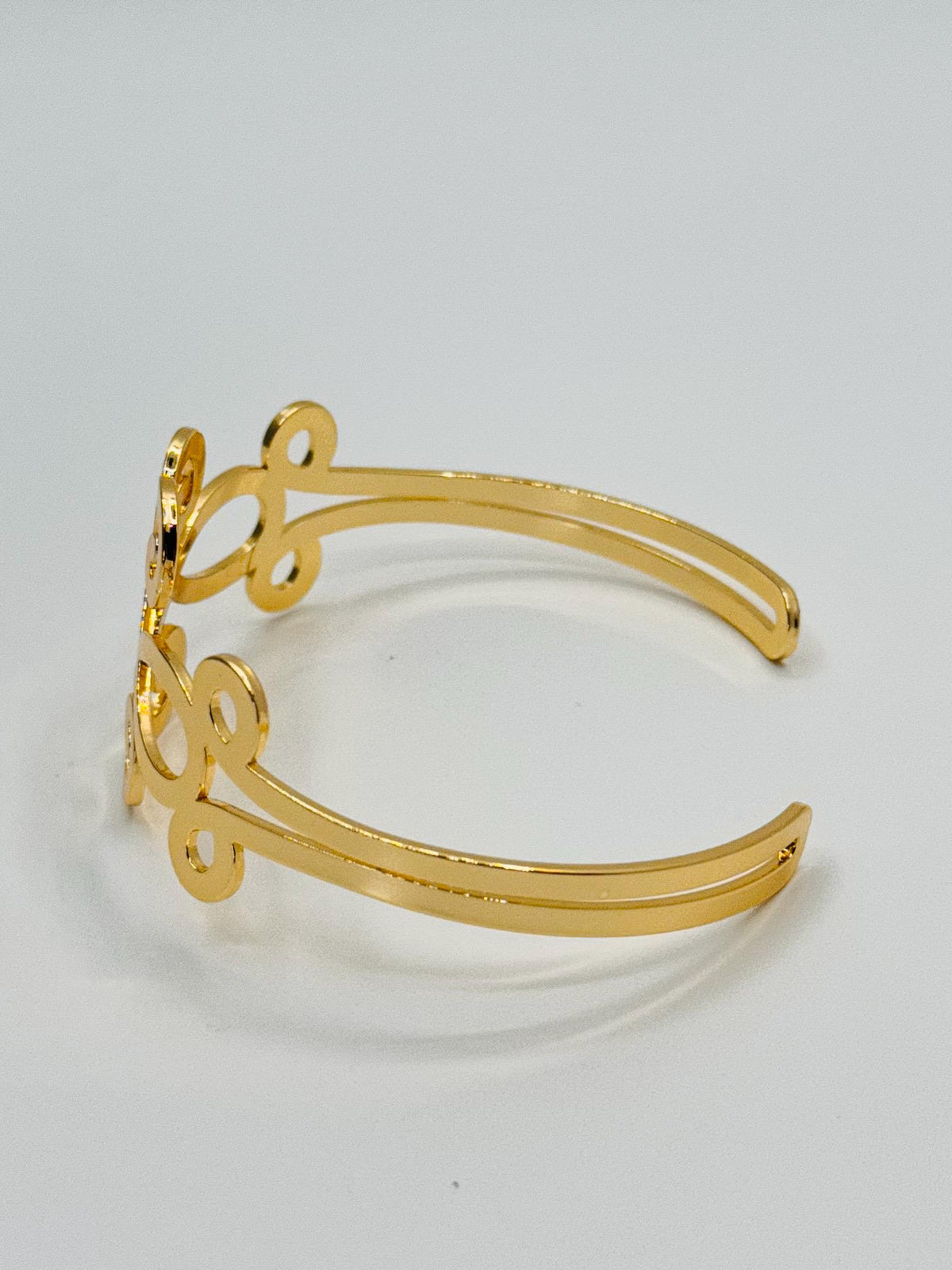Gold Stainless Steel Open Cuff Bracelet