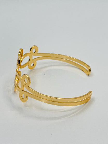 Gold Stainless Steel Open Cuff Bracelet