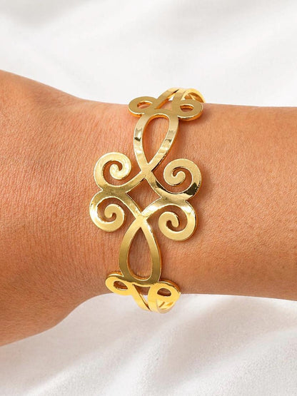 Gold Stainless Steel Open Cuff Bracelet