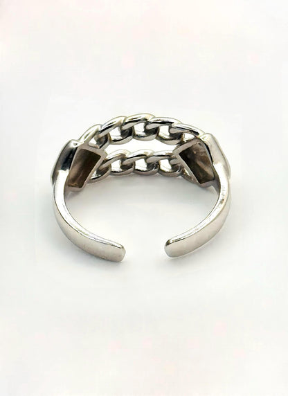 Sterling Silver Adjustable Chain Link Ring