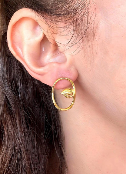 22k Gold Vermeil Eye of Ra Earrings