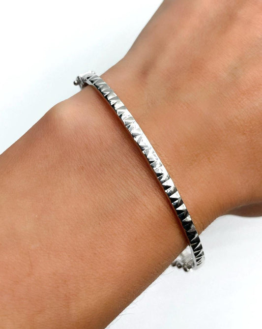 Hammered Sterling Silver Bangle